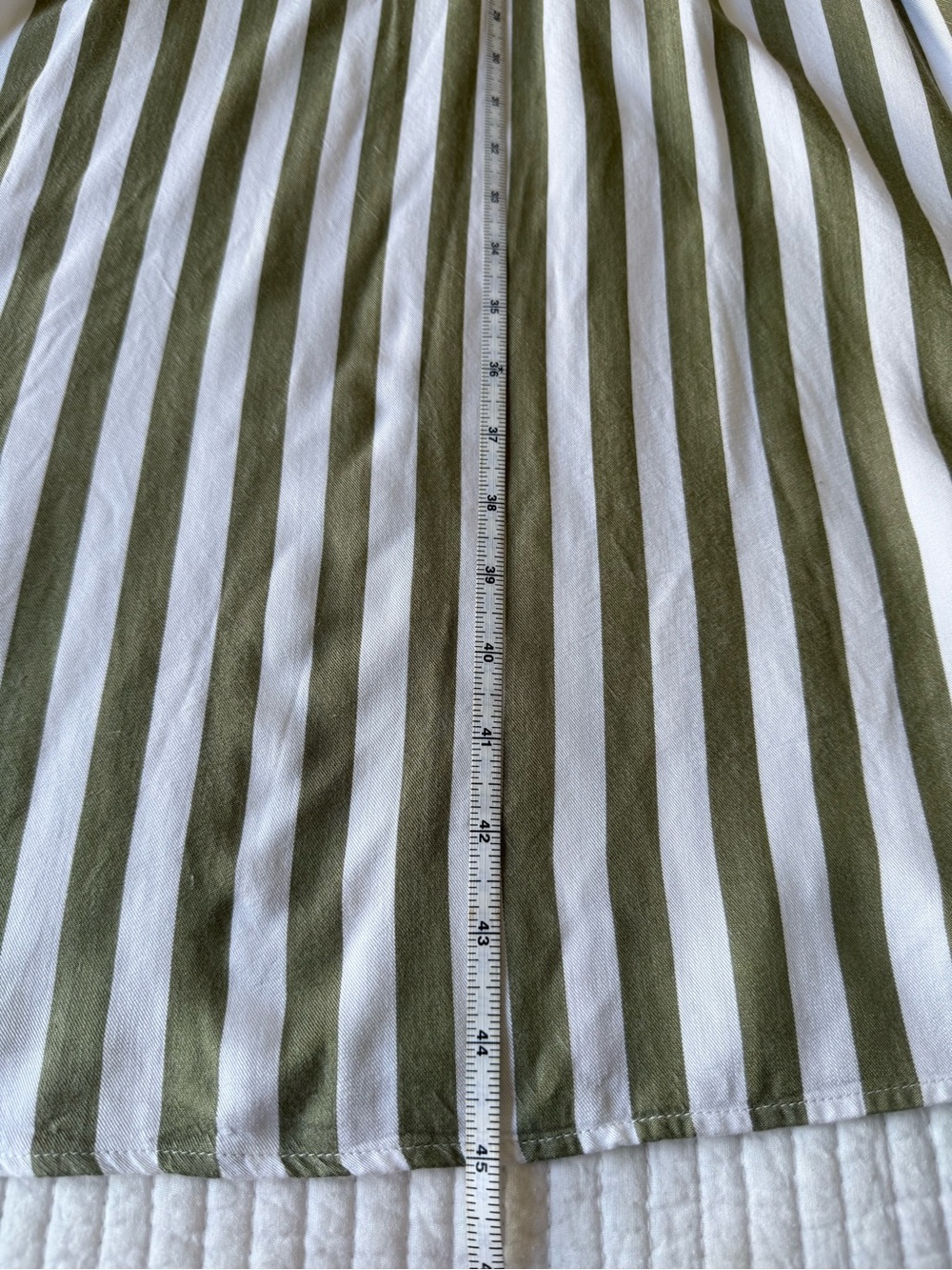 T Tahari Olive and White Stripped Belted Shirtdress - Picture 11 of 12